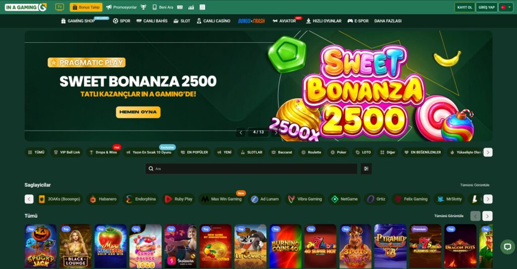inagaming slot ve casino